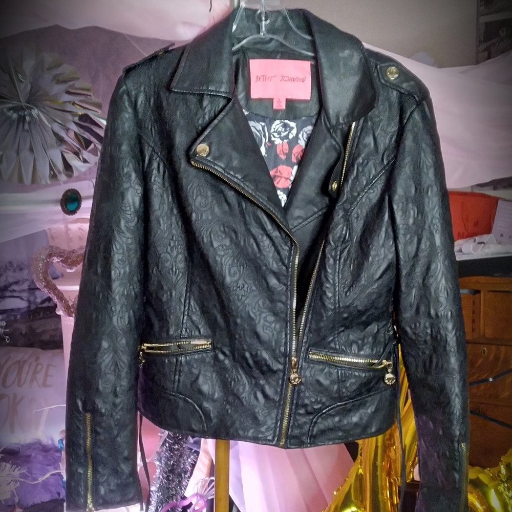 Betsey Johnson faux leather jacket